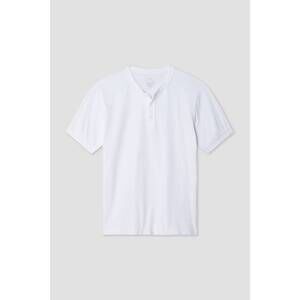 NEW SAVE KHAKI UNITED men's short sleeve supima henley top in white